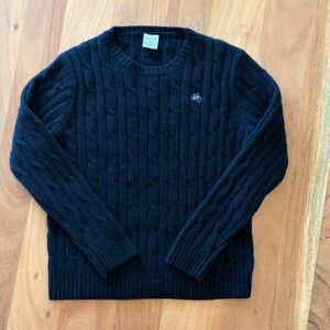J.Crew Crewcuts 100% Cashmere Navy Cable Knit Bicycle Sweater, Size 6/7